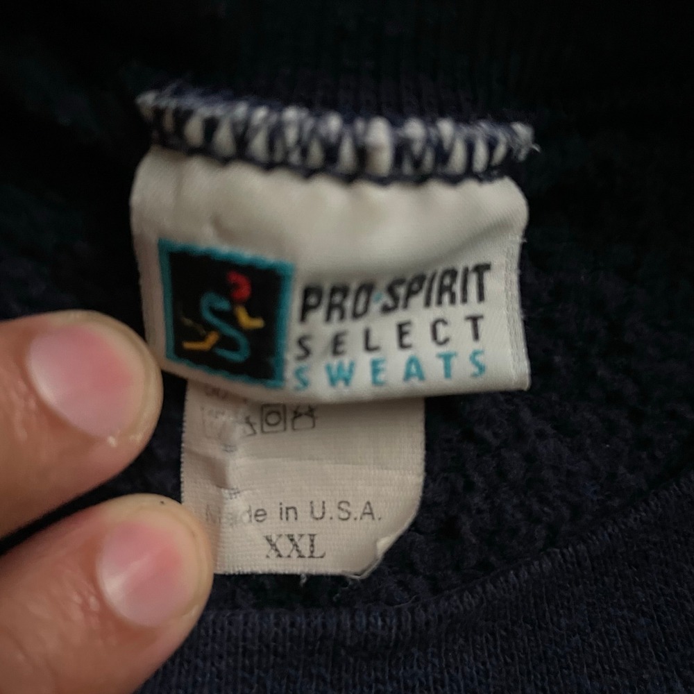 Vintage Penn State Embroidered Sweatshirt Mens XXL Navy 90s Pro Spirit - Picture 4 of 8